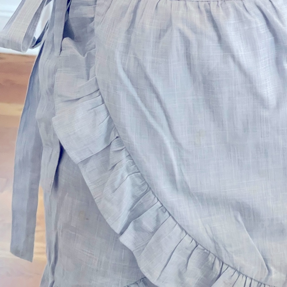 Madewell Gray Ruffle Mini Skirt